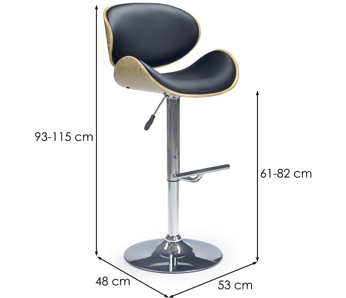 H-44 barska stolica 53x48x115 cm natur/crna