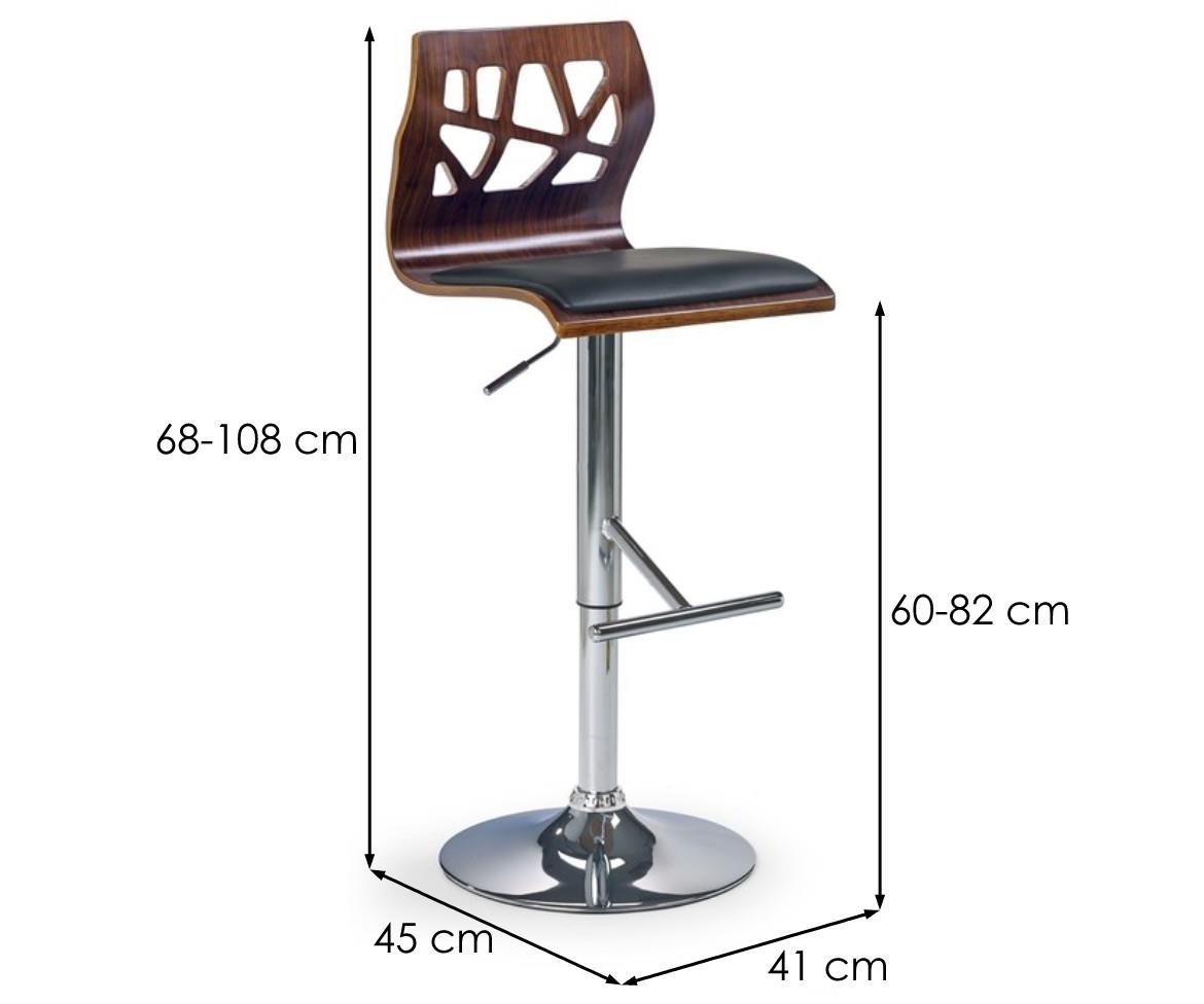 H-34 barska stolica 41x45x108 cm orah/crna