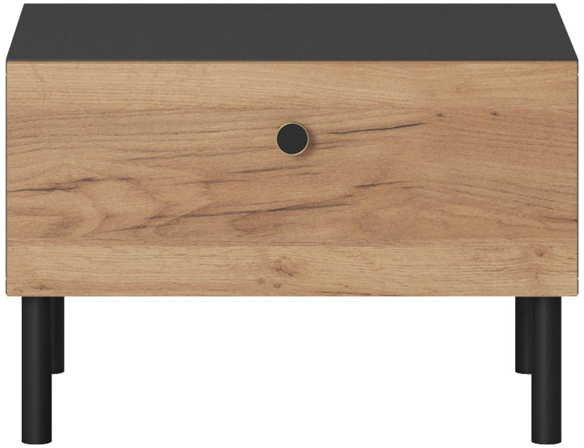 Deco set nocnih ormarica 1 fioka 56,1x40x38,5 cm hrast/tamno sivi