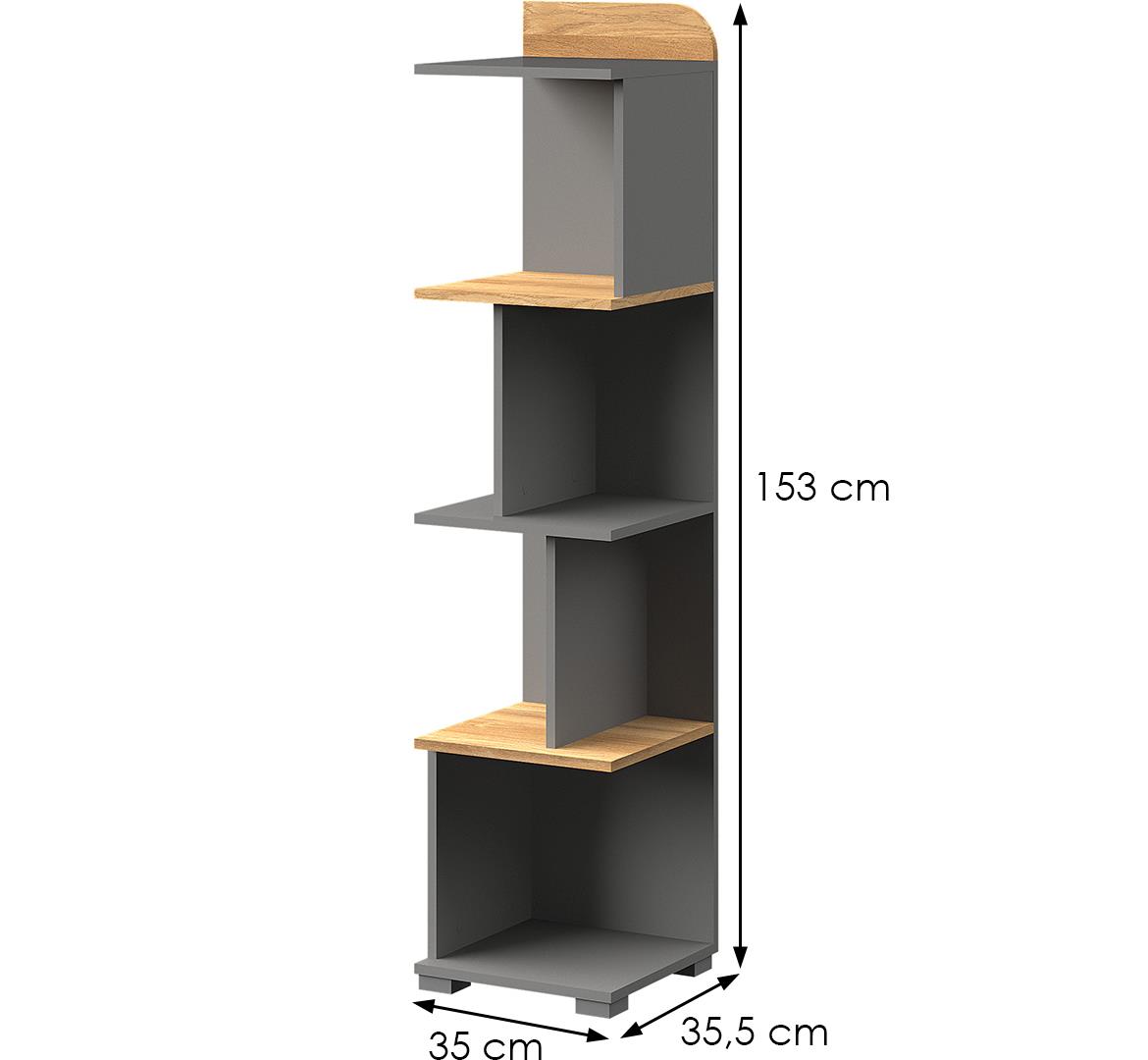 Carini Ca5 polica 35x35,5x153 cm hrast/siva