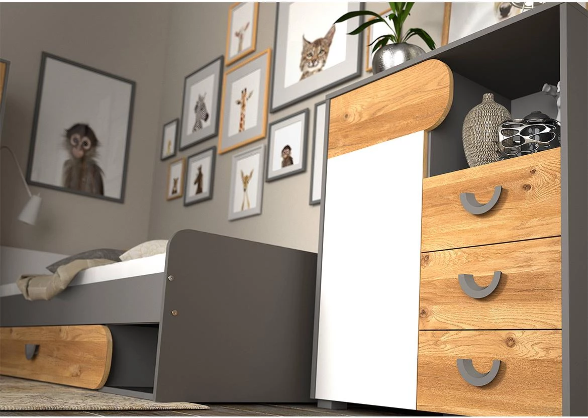 Carini Ca5 polica 35x35,5x153 cm hrast/siva