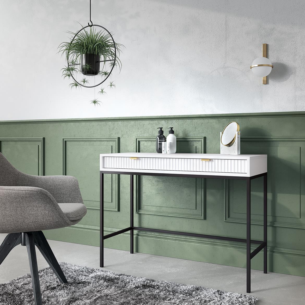 Nova toaletni stol 2 ladice T104 104x50x77 bijeli