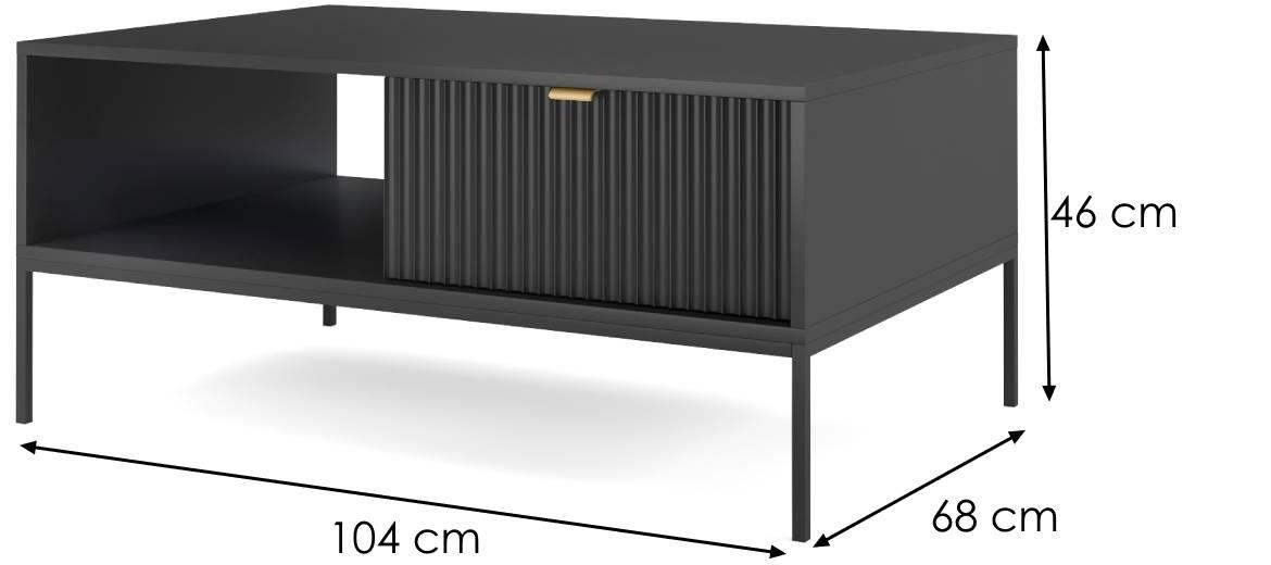 Nova klub sto L104  1 fioka 104x68x46 cm crni