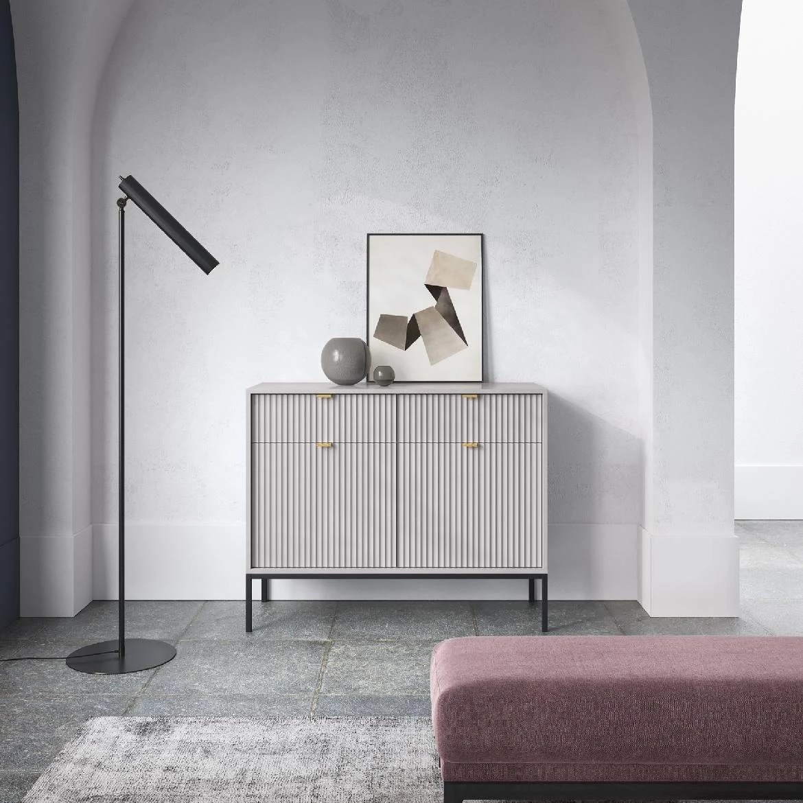 Nova toaletni sto 2 fioke T104 104x50x77 sivi