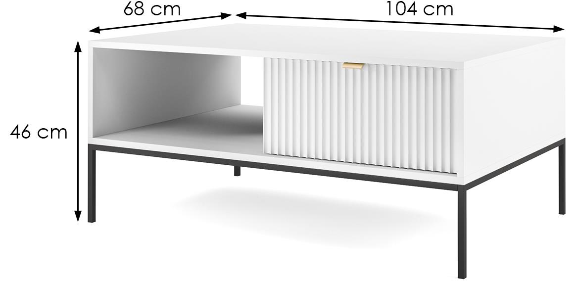 Nova klub sto L104  1 fioka 104x68x46 cm  beli