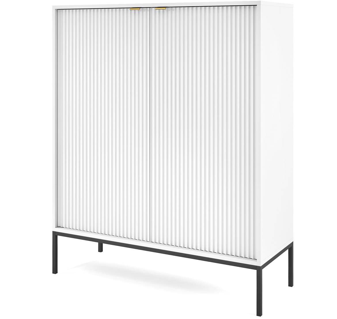 Nova komoda K104 S 2 vrata 104x39x125 cm bela