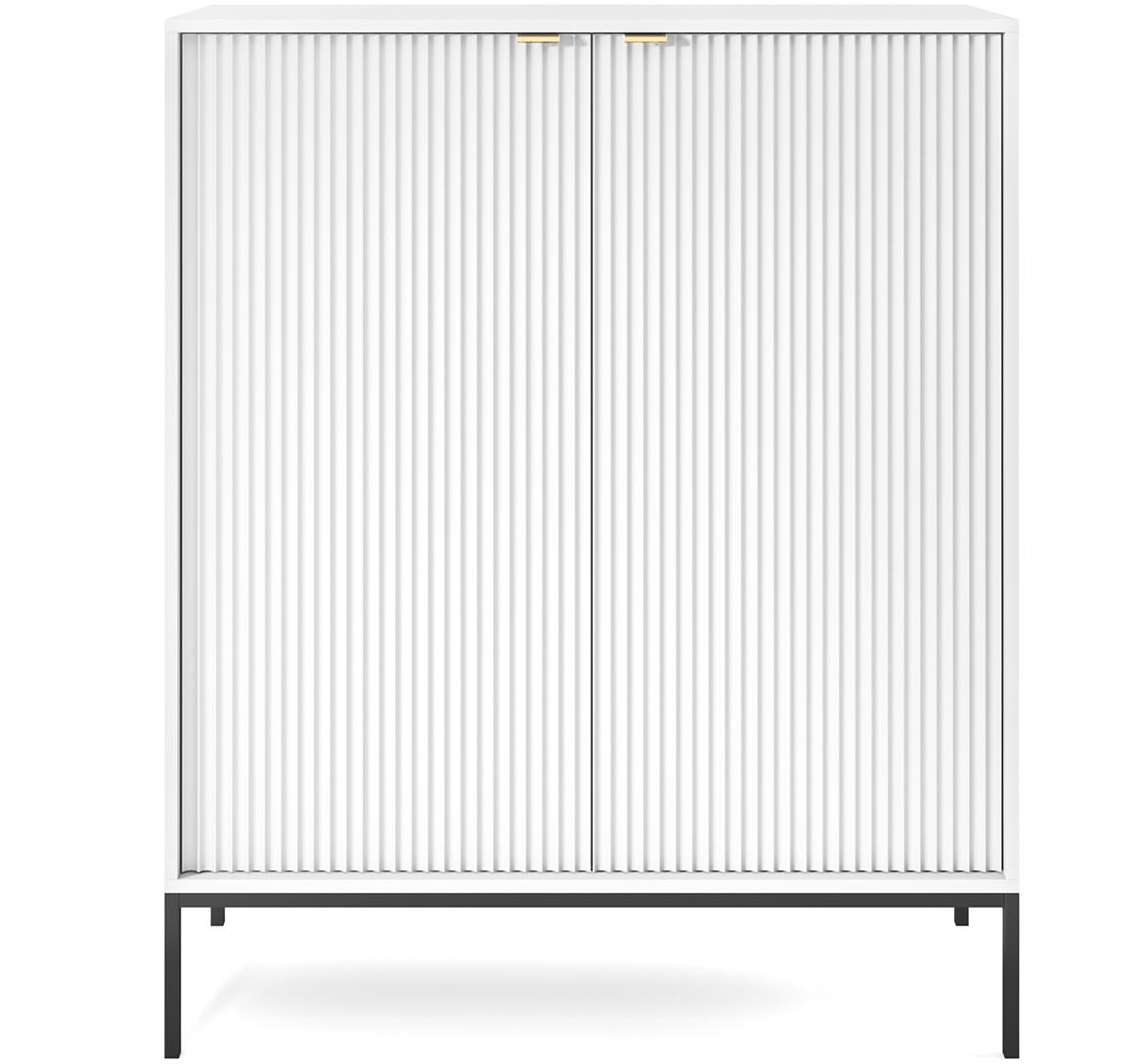 Nova komoda K104 S 2 vrata 104x39x125 cm bela