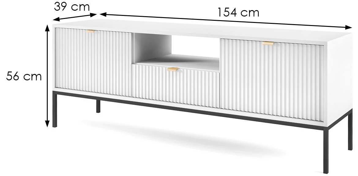 Nova TV komoda RTV154 2 vrata + 1 fioka 154x39x56 cm bela