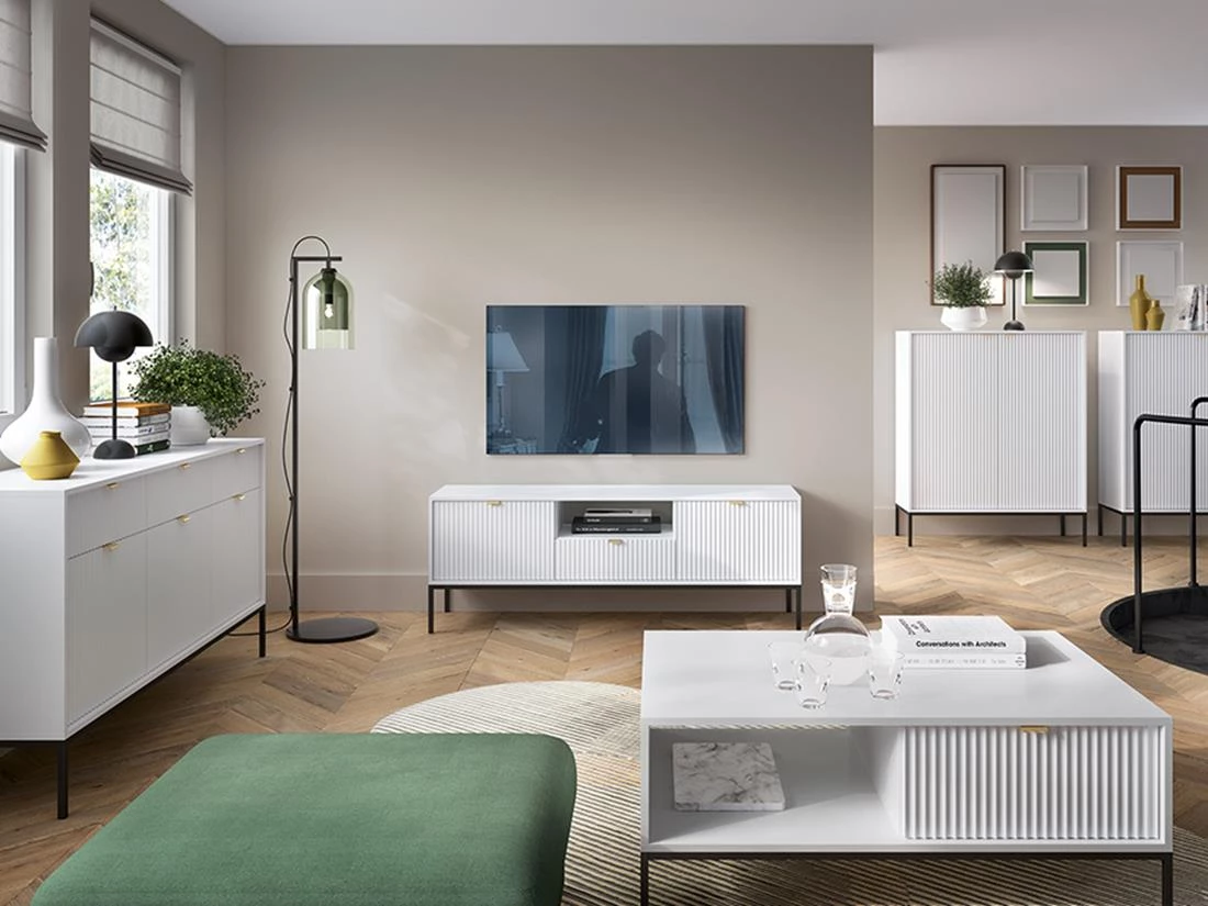 Nova TV komoda RTV154 2 vrata + 1 fioka 154x39x56 cm bela