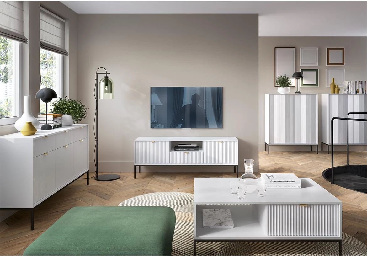 Nova TV komoda RTV154 2 vrata + 1 fioka 154x39x56 cm bela