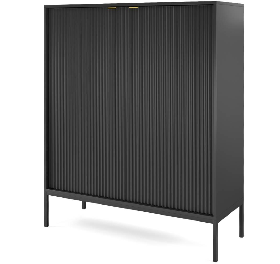 Nova komoda K104 S 2 vrata 104x39x125 cm crna
