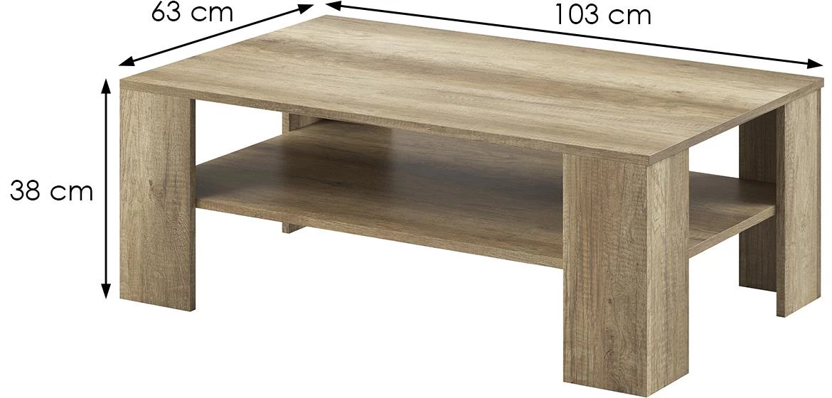 Sky klub sto SL103 103x63x38 cm sivi hrast