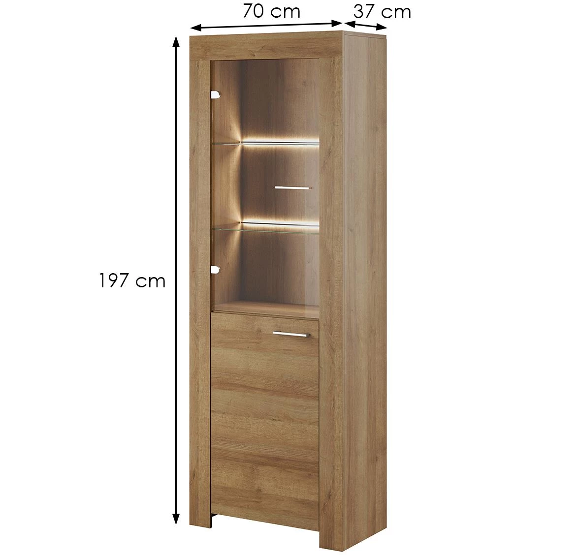 Sky vitrina 1 vrata SWT70 70x37x197 cm riviera hrast