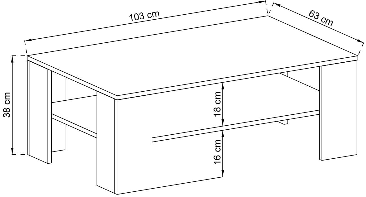 Sky klub sto SL103 103x63x38 cm riviera hrast