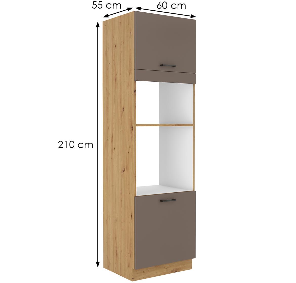 Bologna kuhinjski element 2 vrata 60dpm-210 2f 60x55x210 cm sivi hrast/artisan hrast