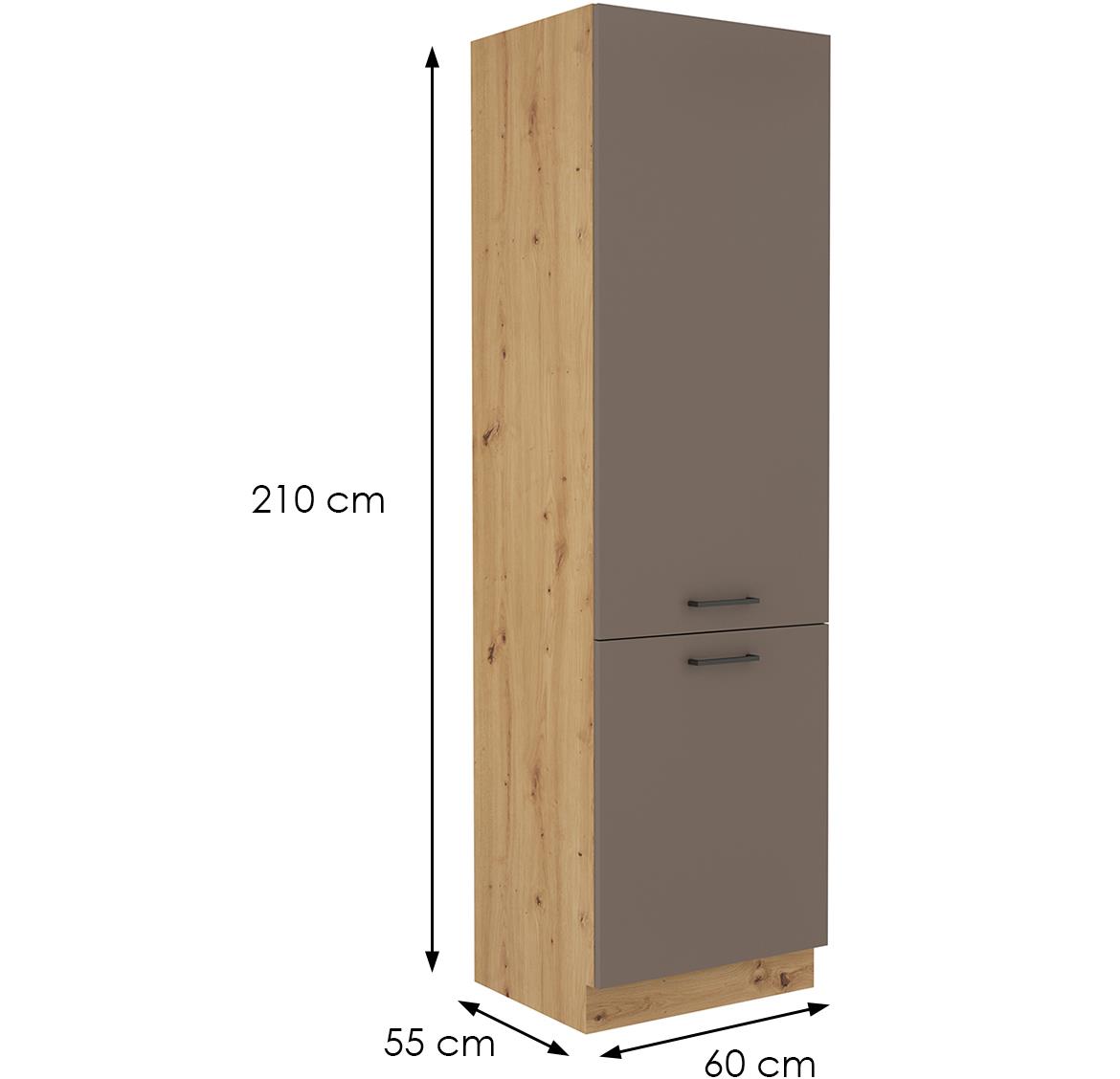 Bologna kuhinjski element 2 vrata 60lo-210 2f 60x55x210 cm sivi hrast/artisan hrast