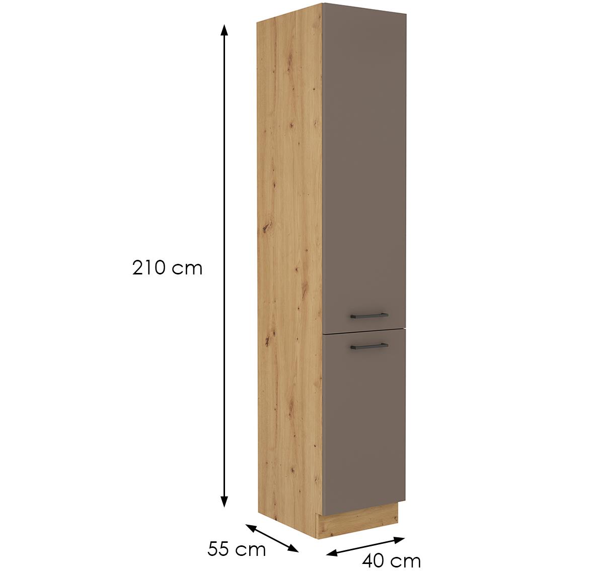 Bologna kuhinjski element 2 vrata 40dk-210 2f 40x55x210 cm sivi hrast/artisan hrast