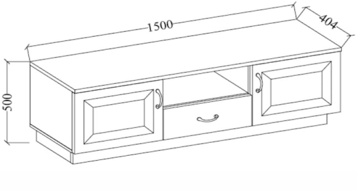 Flawia TV komoda 2D1S 2 vrata+1 fioka 150x40x50 siva/artisan hrast