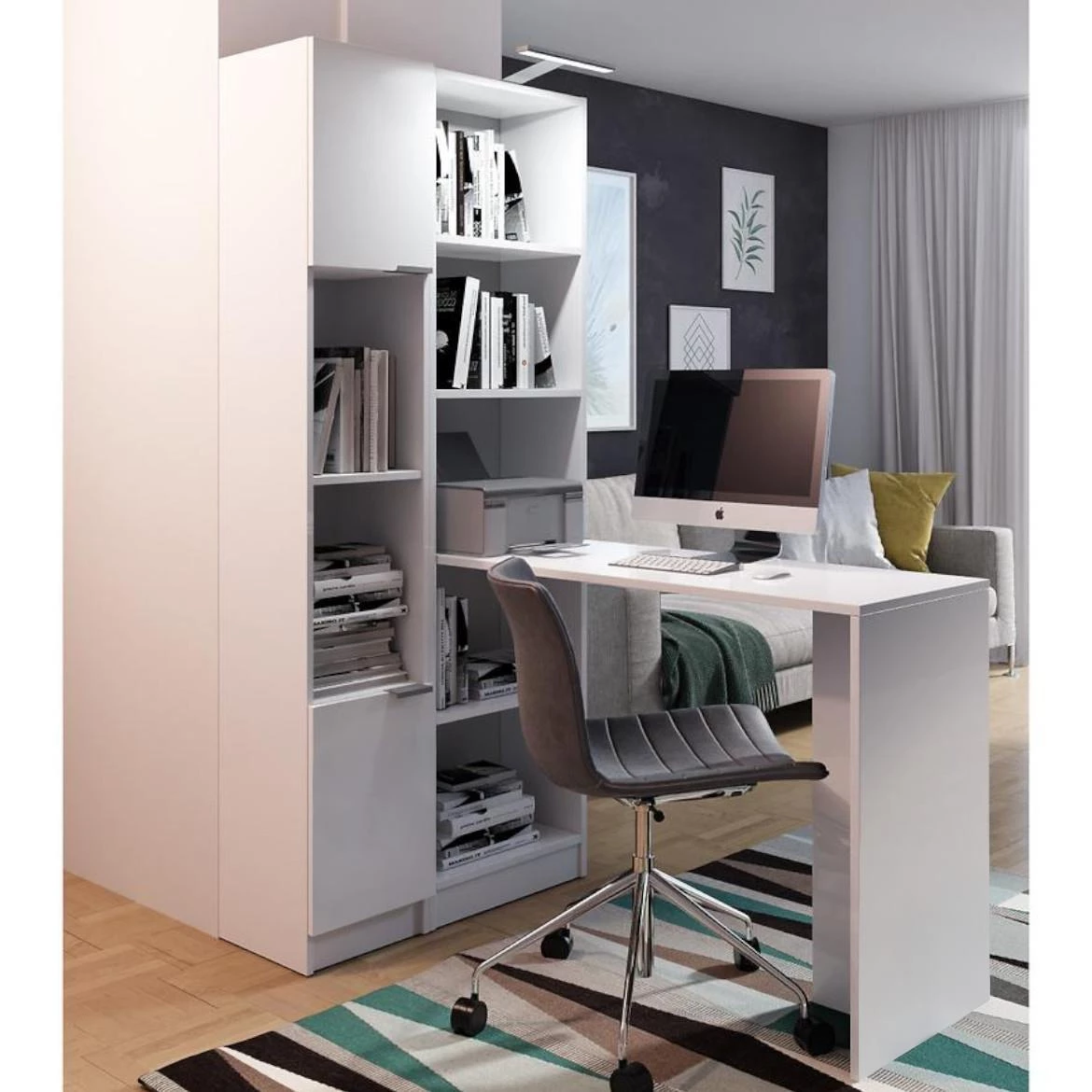 Polica R-1 2 vrata+2 otvora 32x29x183 cm bela