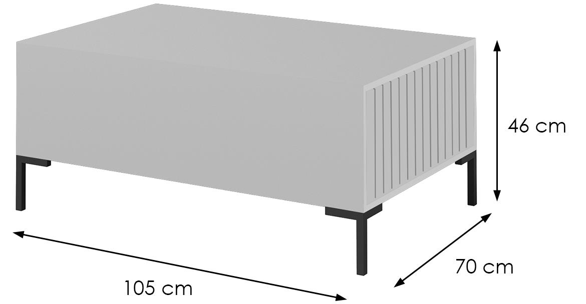 Lando 5 klub sto 105x70x46 cm beli