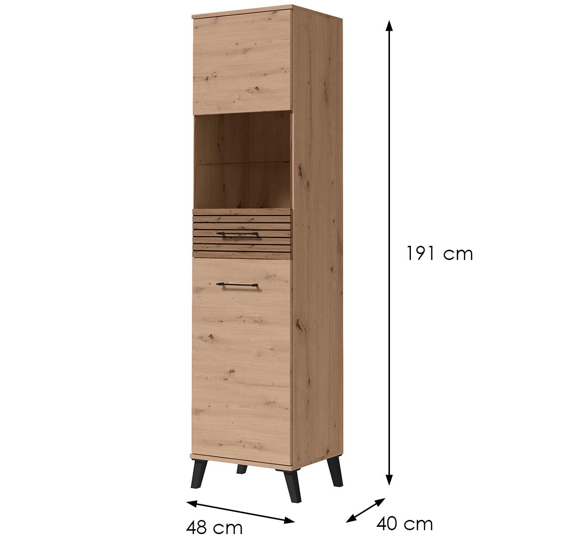 Carlo 2 vitrina 48x40x191 cm natur (artisan hrast)