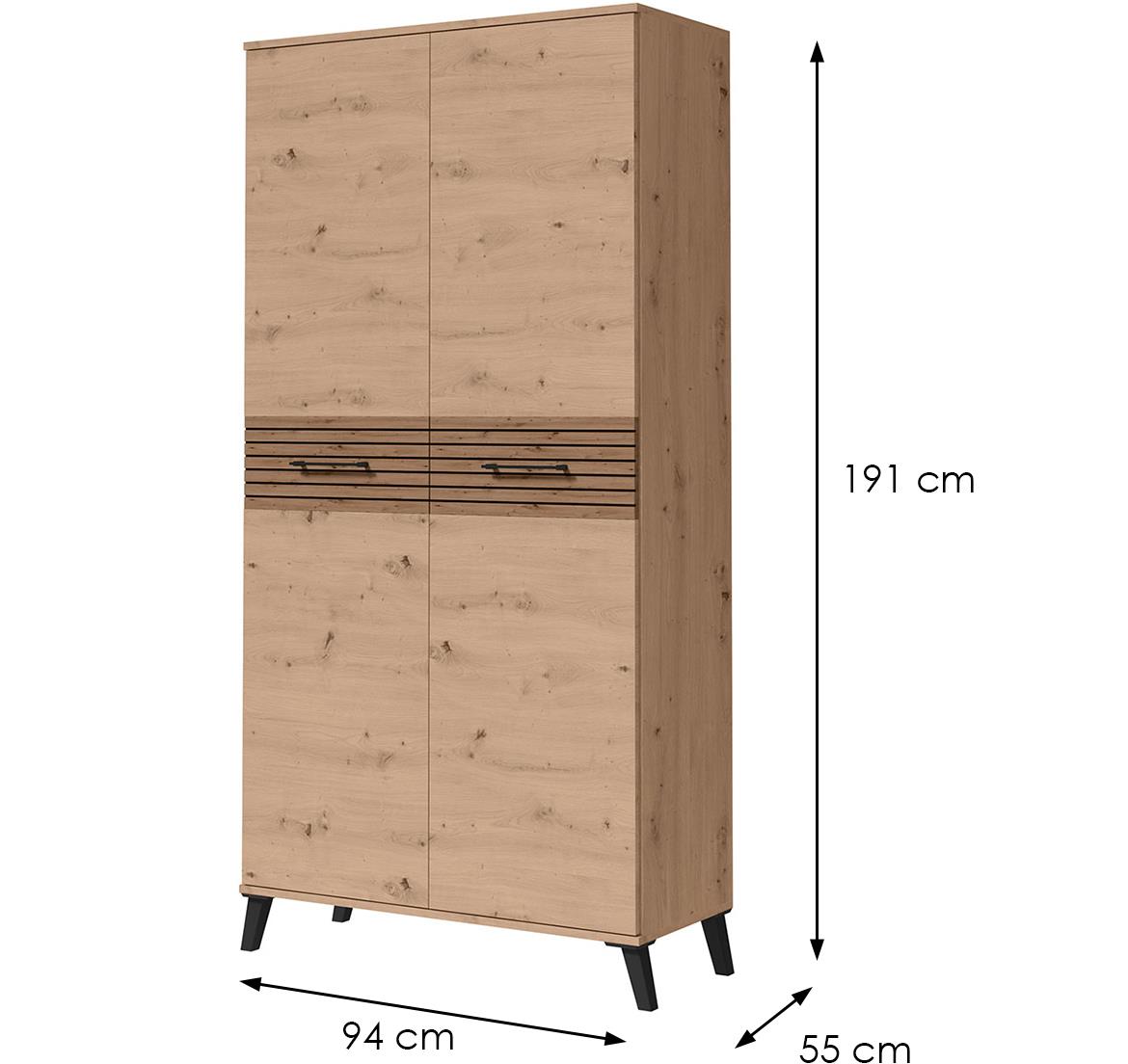 Carlo 1 ormar 2 vrata 94x55x191 cm natur (artisan hrast)