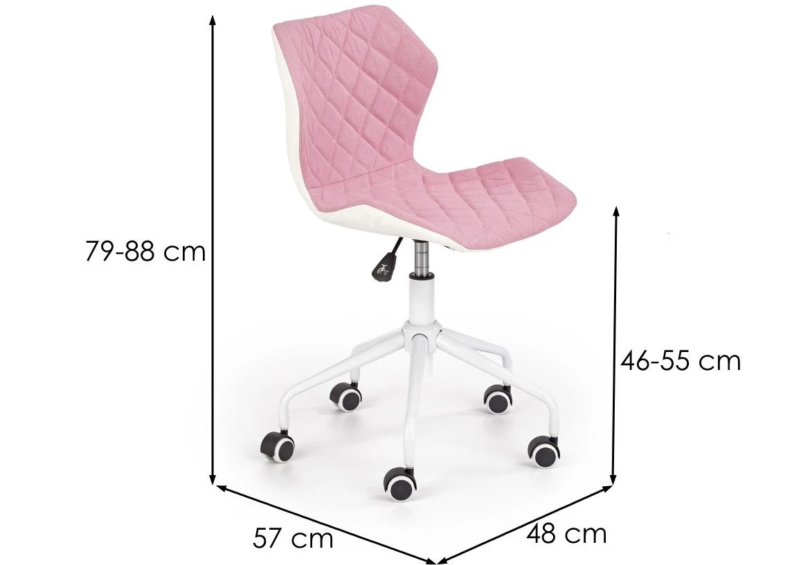 Matrix 3 kancelarijska stolica 48x57x88 cm roze/bela