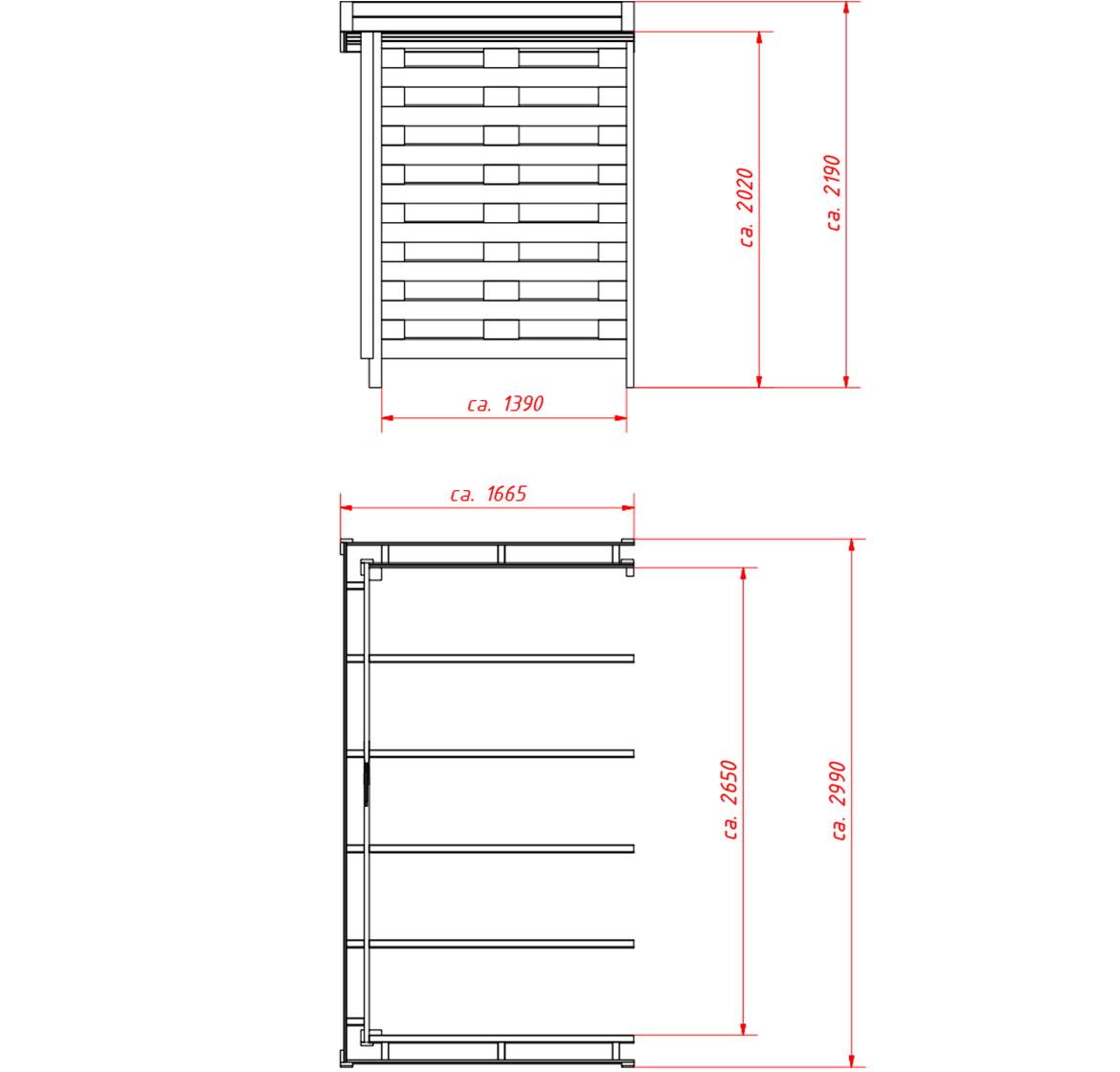 Nadstrešnica Stockholm 1,5x2,72x2,18 m