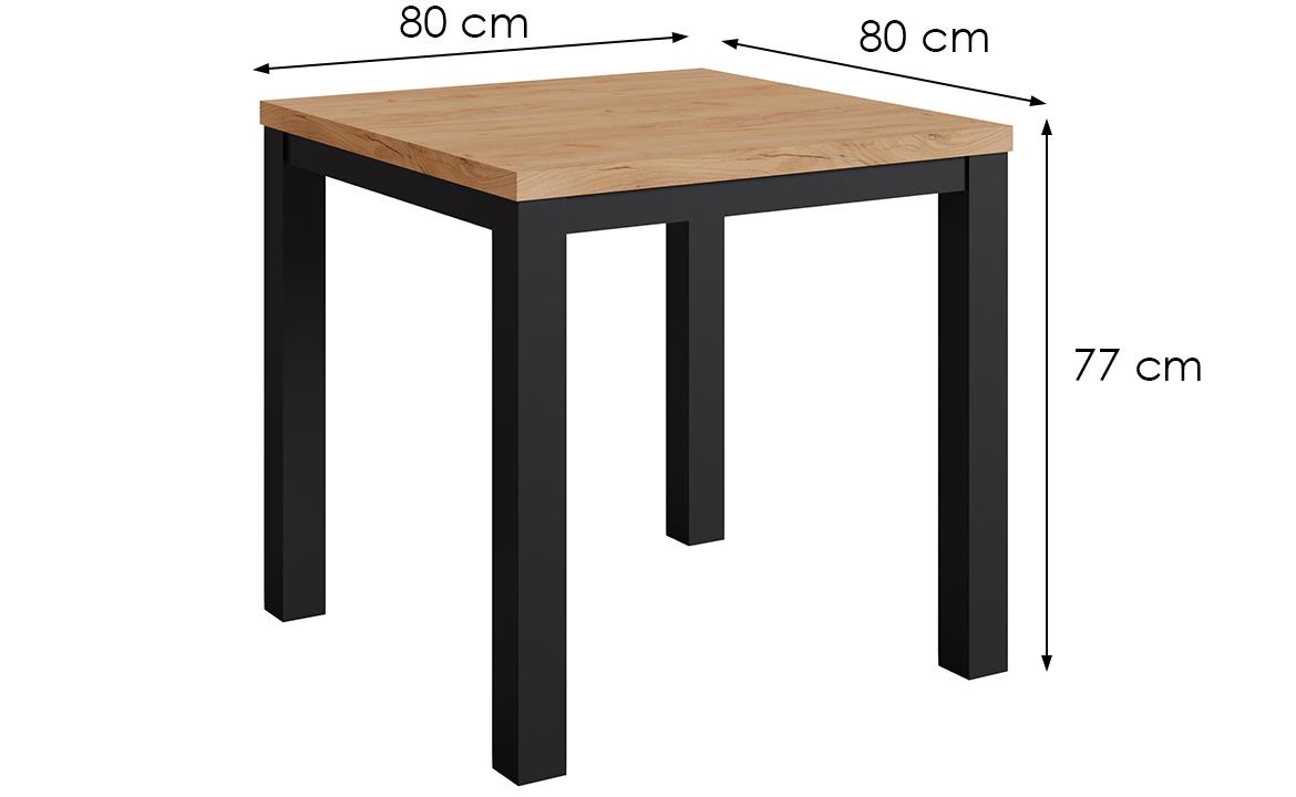 Oskar m80 sto 80x80x77 cm crni/hrast