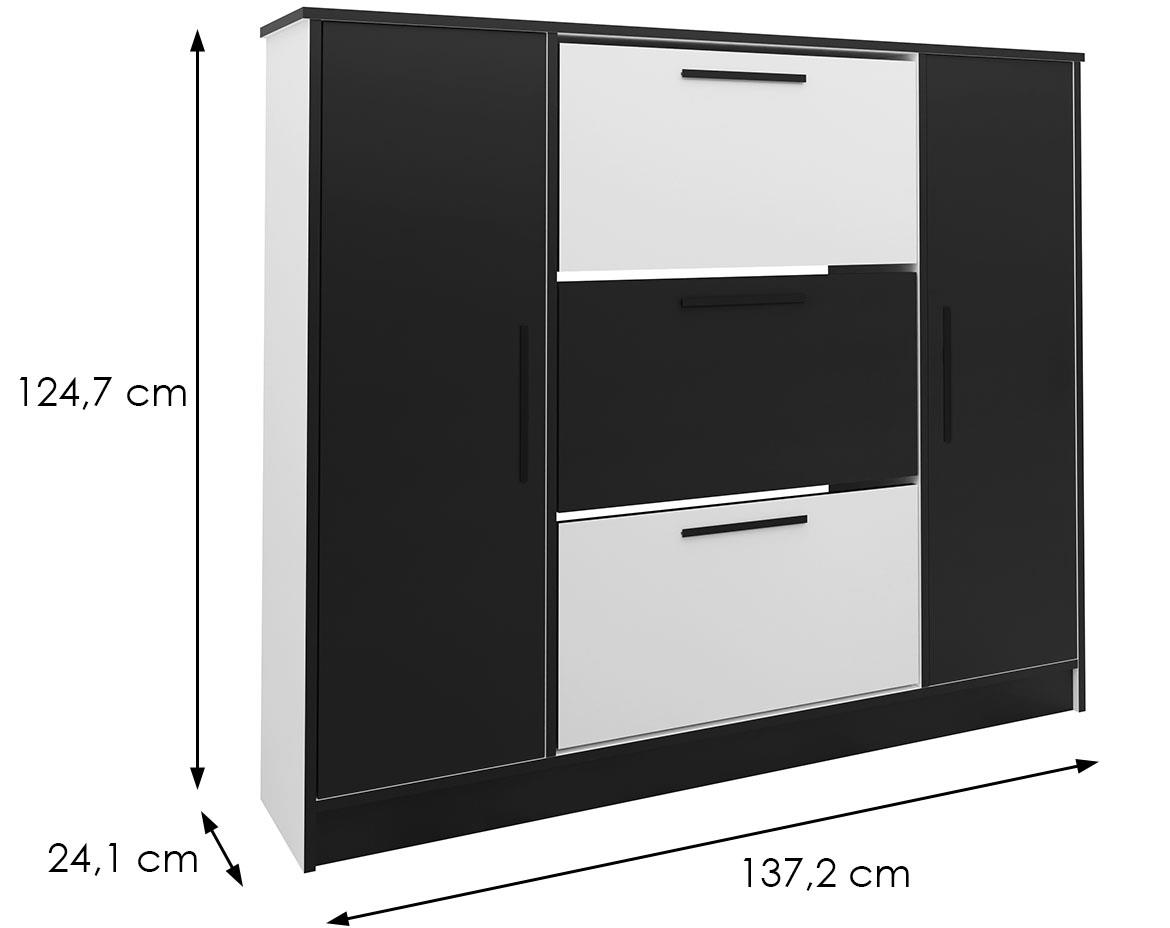 Cipelarnik SZNB02D 137x24x125 belo/crni