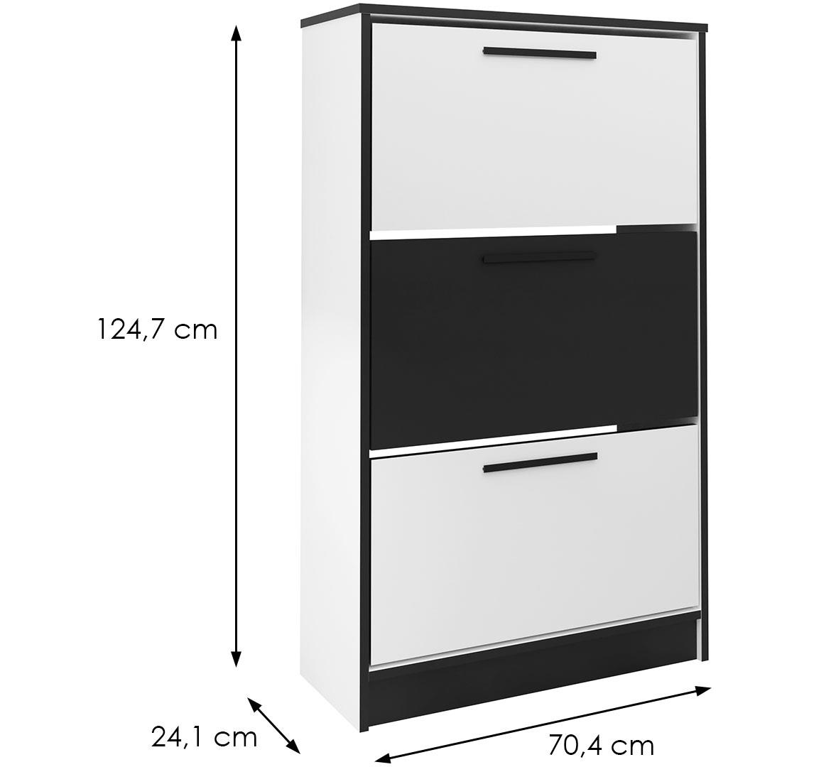 Cipelarnik SZNB01 70x125x24 cm belo/crni