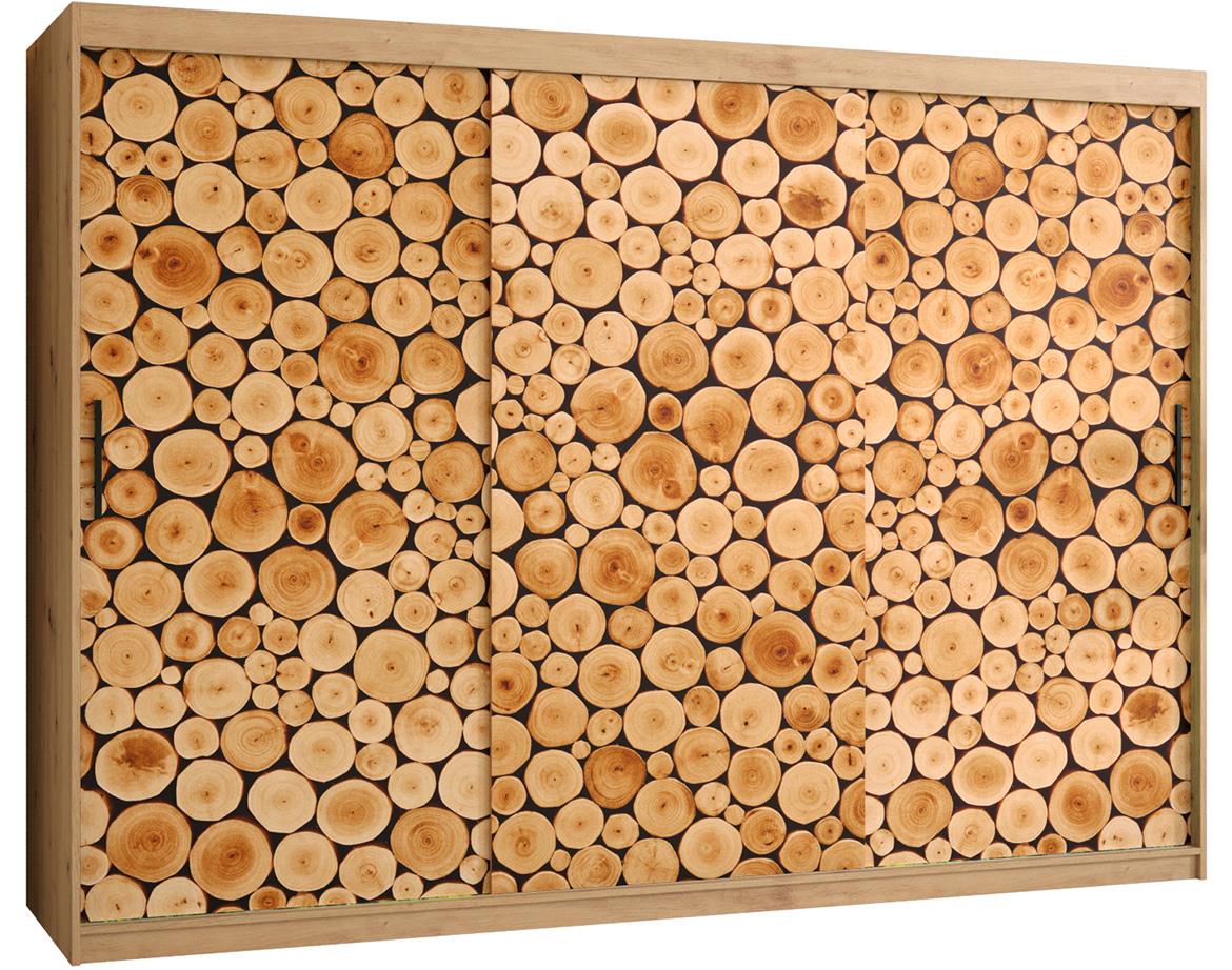 Polano 1 klizni ormar 3 vrata 250x62x200 cm natur (artisan hrast)