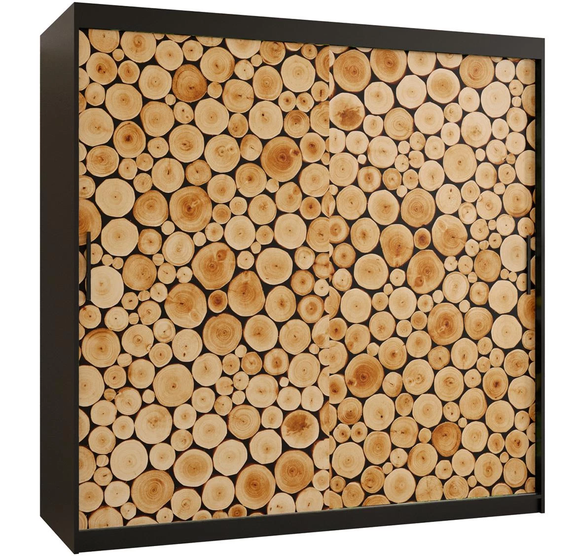 Polano 1 klizni ormar 2 vrata 180x62x200 cm natur/crni