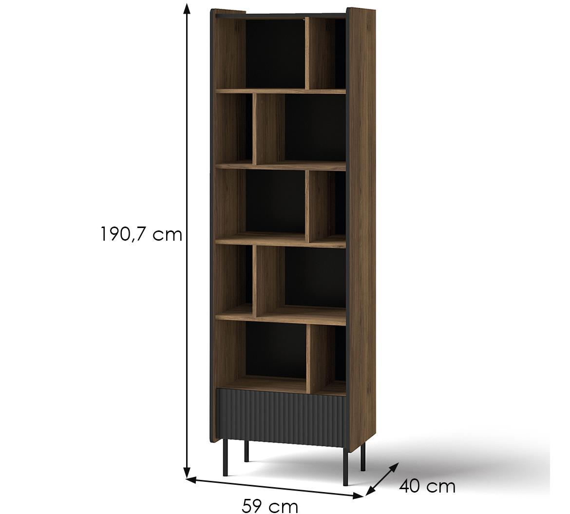 Prestigo P10 polica 59x40x190,7 cm crna/orah