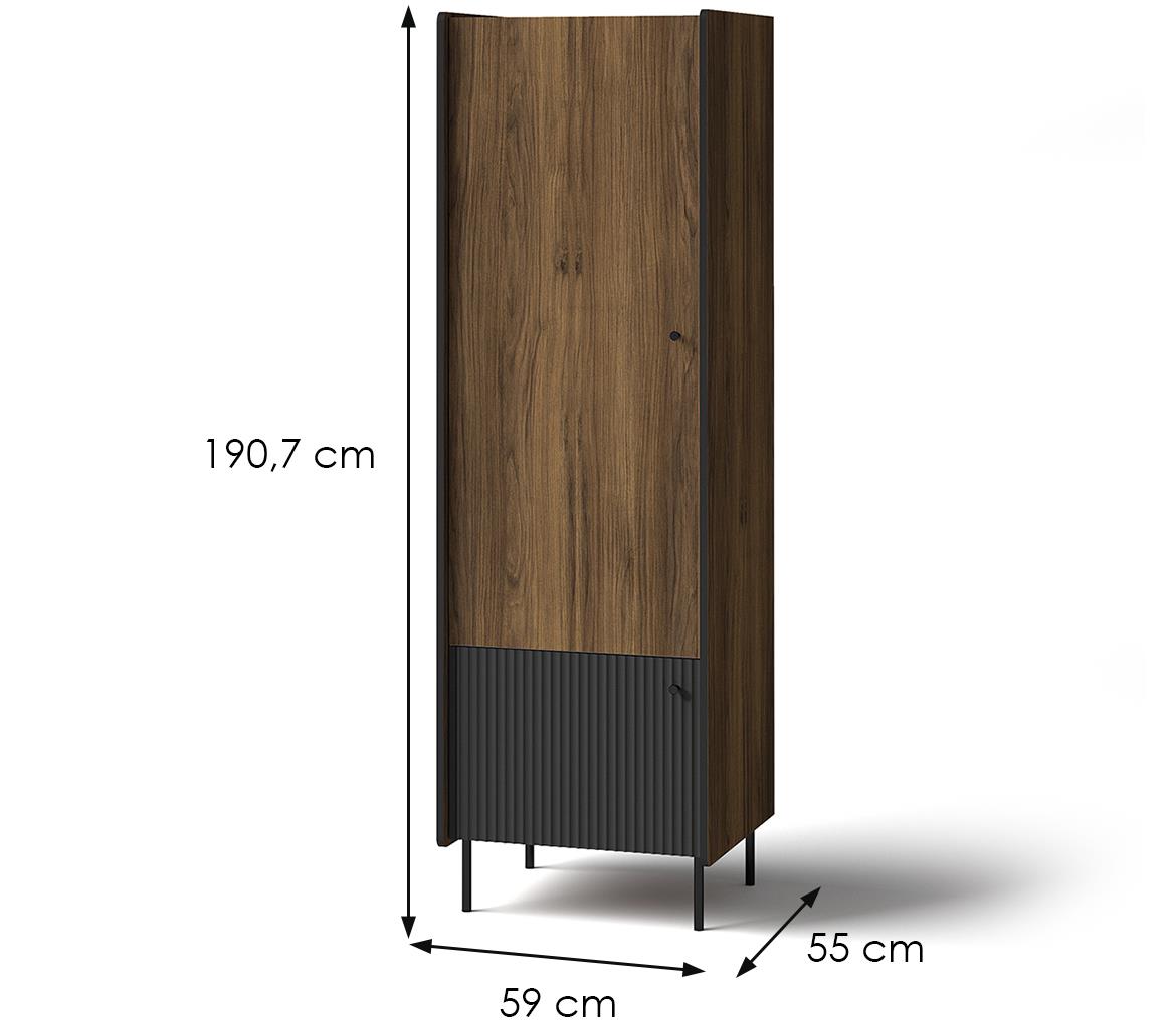 Prestigo P2 ormar 59x55x190,7 cm crna/orah