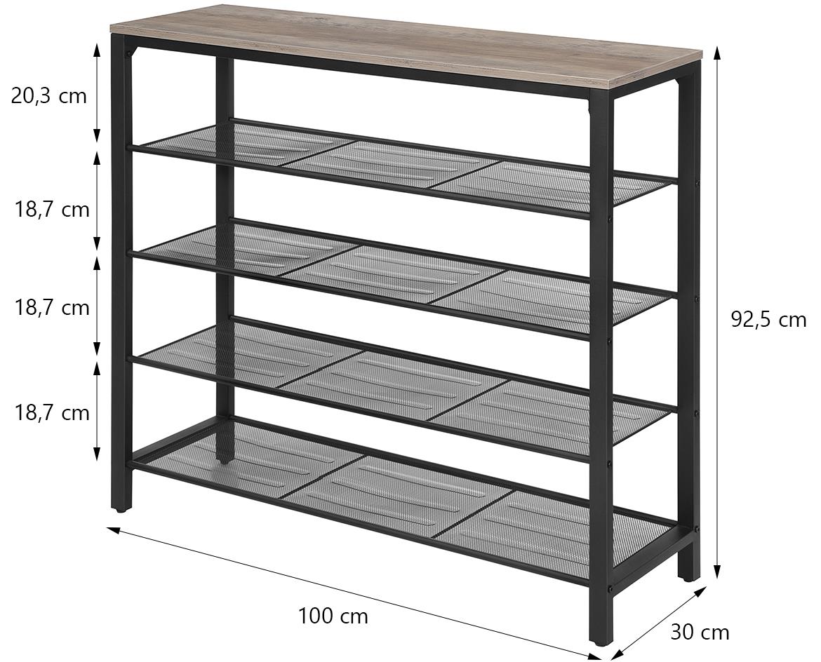 Polica lbs015b02 100x30x92,5 cm rustik drvo