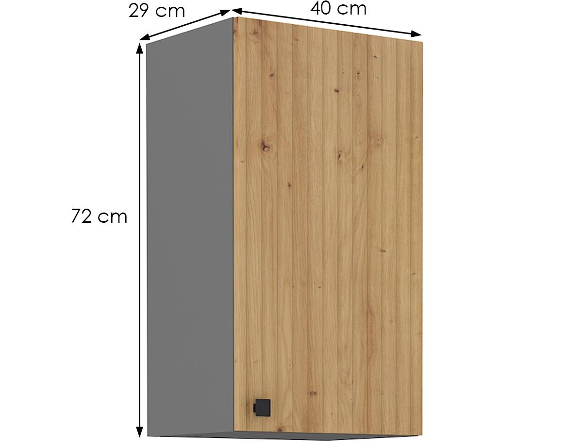 Ava 40g-72 1f kuhinjski element 1 vrata 40x29x71,5 cm natur (artisan hrast)/sivi