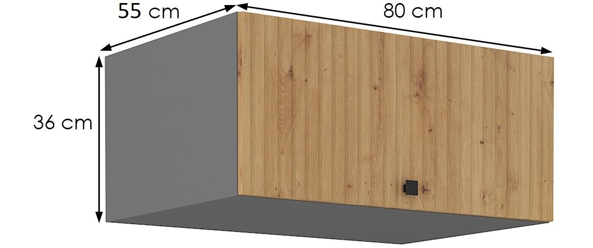 Ava 80 nagu-36 1f kuhinjski element 1 vrata 80x55x36 cm natur (artisan hrast)/sivi