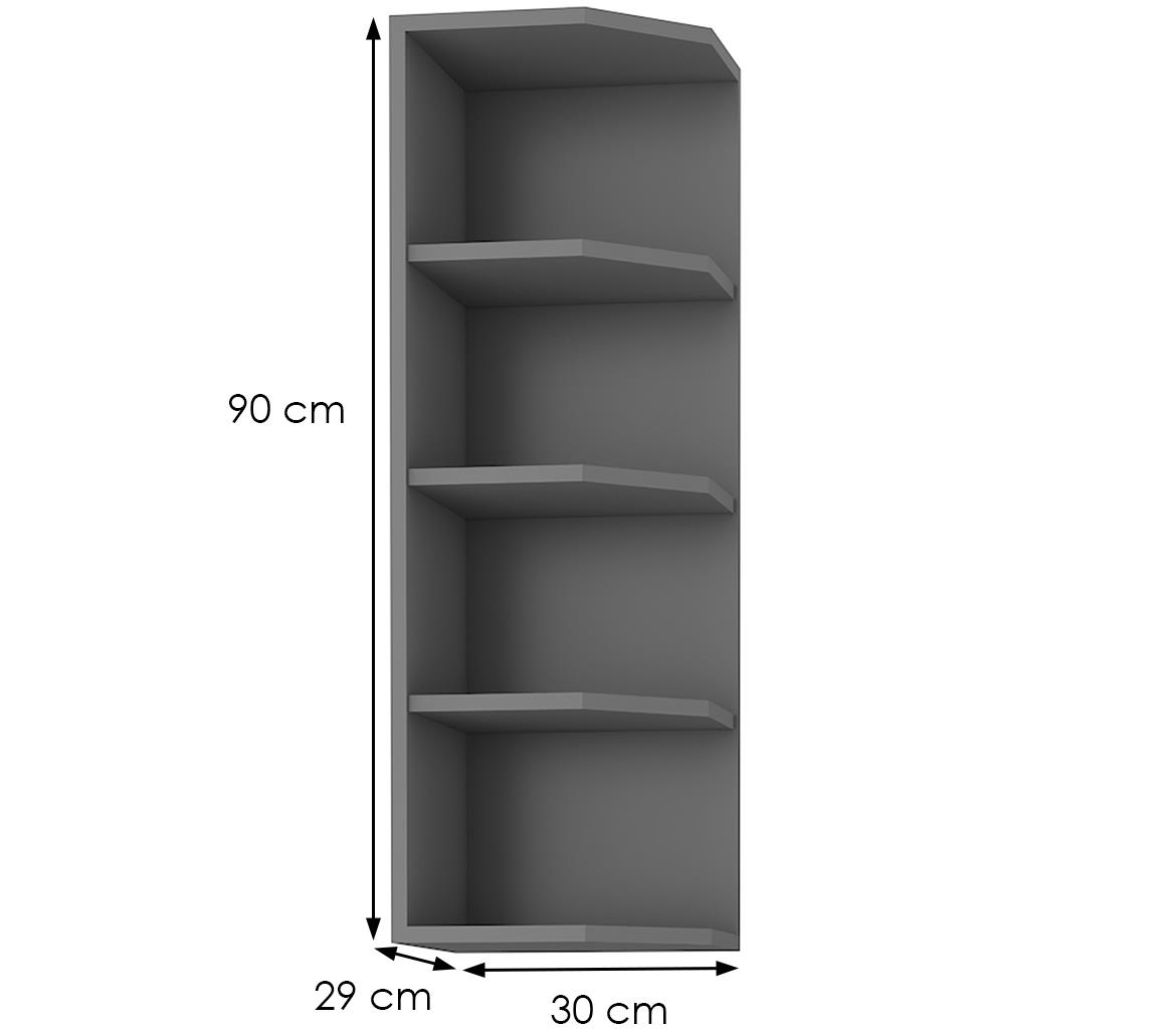 Scandi/Ava/Nessa 30g-90 zak viseći el.završni otvoreni sa policama 30x29x90 tamno sivi