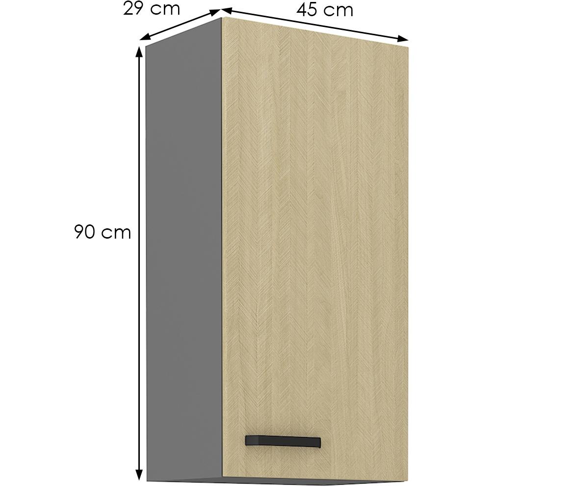 Scandi 45g-90?1f kuhinjski element 1 vrata 45x29x90 cm natur/tamno sivi