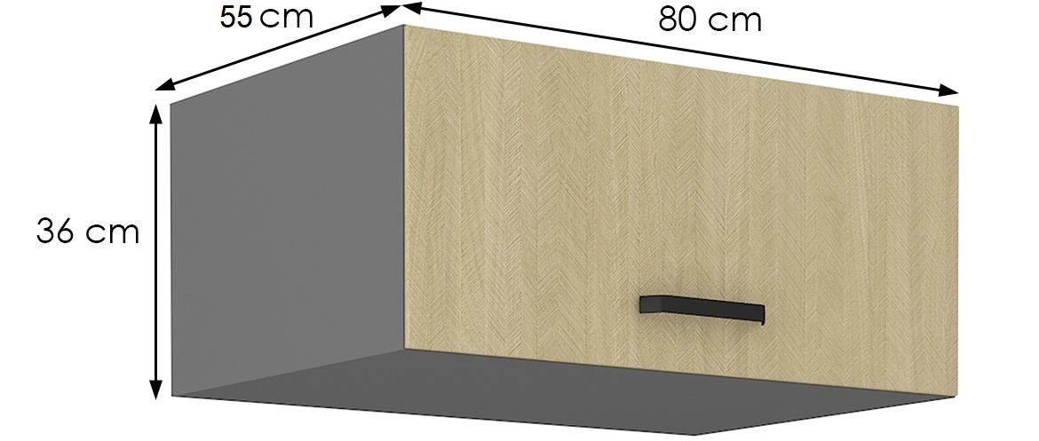 Scandi 80 nagu-36 1f kuhinjski element 1 vrata 80x55x36 cm natur/tamno sivi