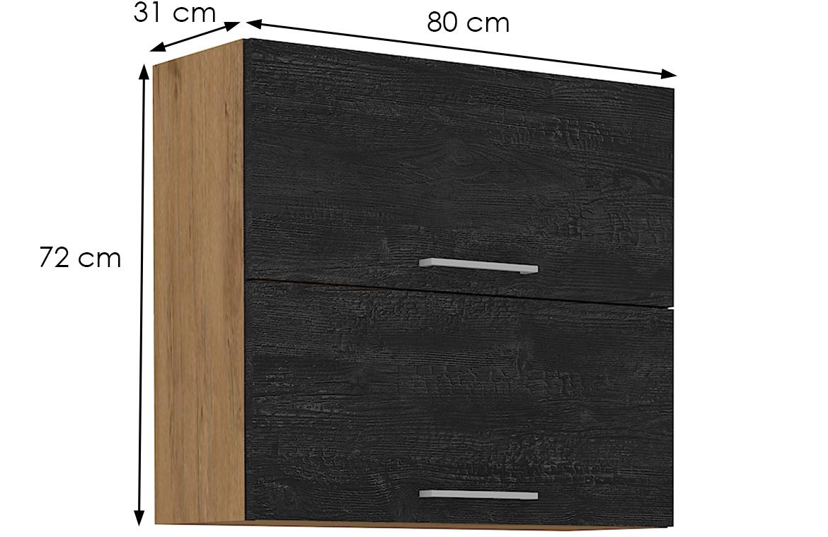 Vigo 80 GU-72 2F kuhinjski element 2 vrata 80x30,6x72 cm natur (artisan hrast)/tamno sivi