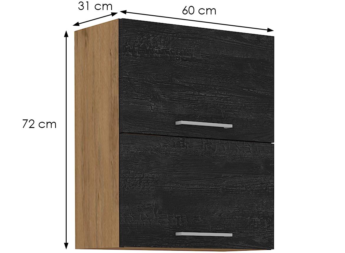 Vigo 60 GU-72 2F kuhinjski element 2 vrata 60x30,6x72 cm natur (artisan hrast)/tamno sivi