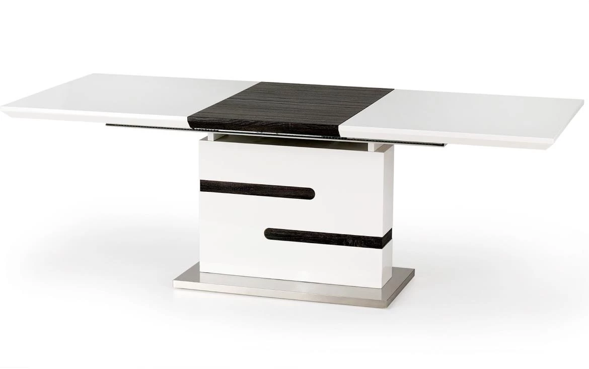 Monako sto 160/220 Mdf/celik - bela/siva