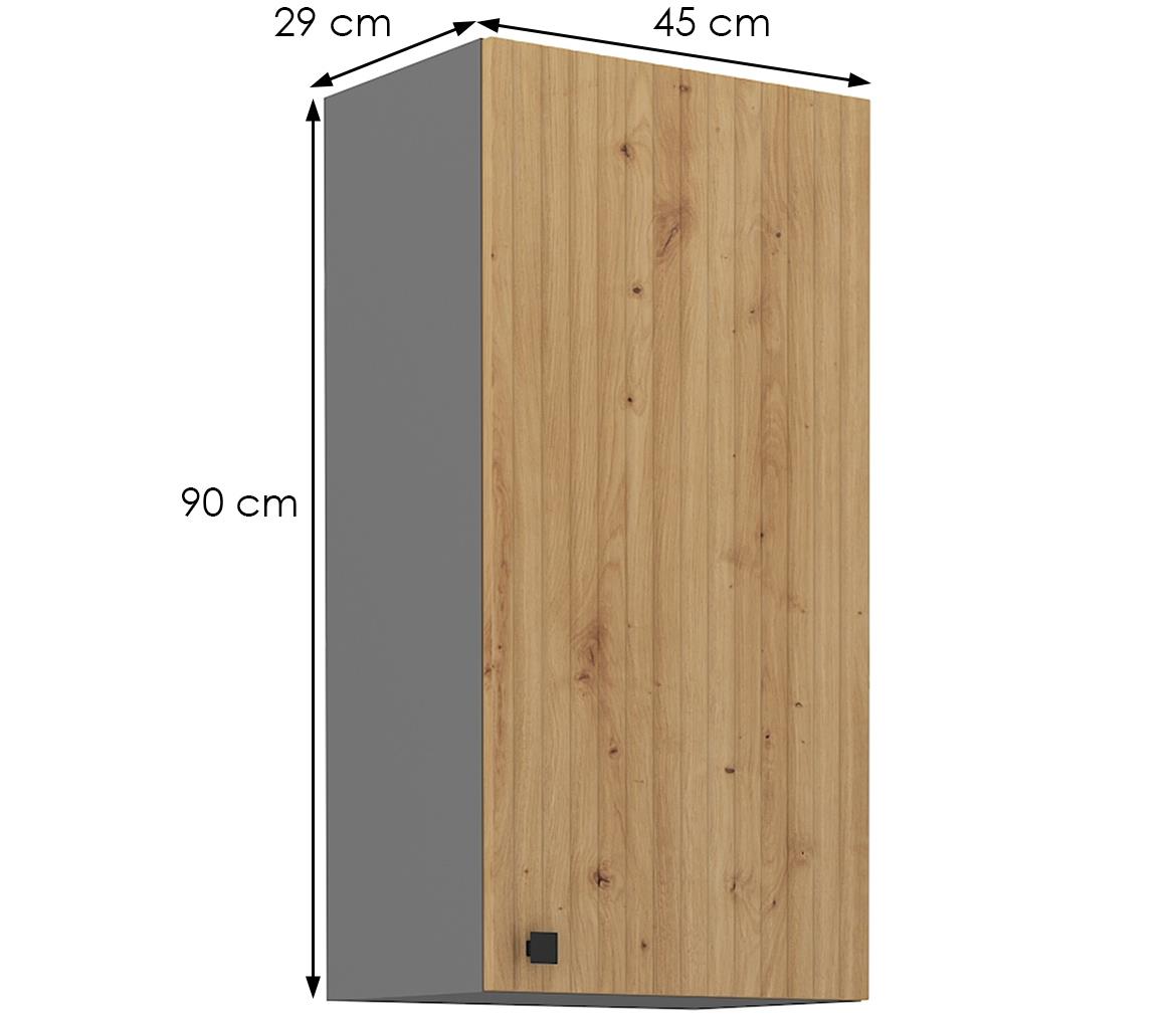 Ava 45g-90 ????1f kuhinjski element 1 vrata 45x29x90 cm natur (artisan hrast)/sivi