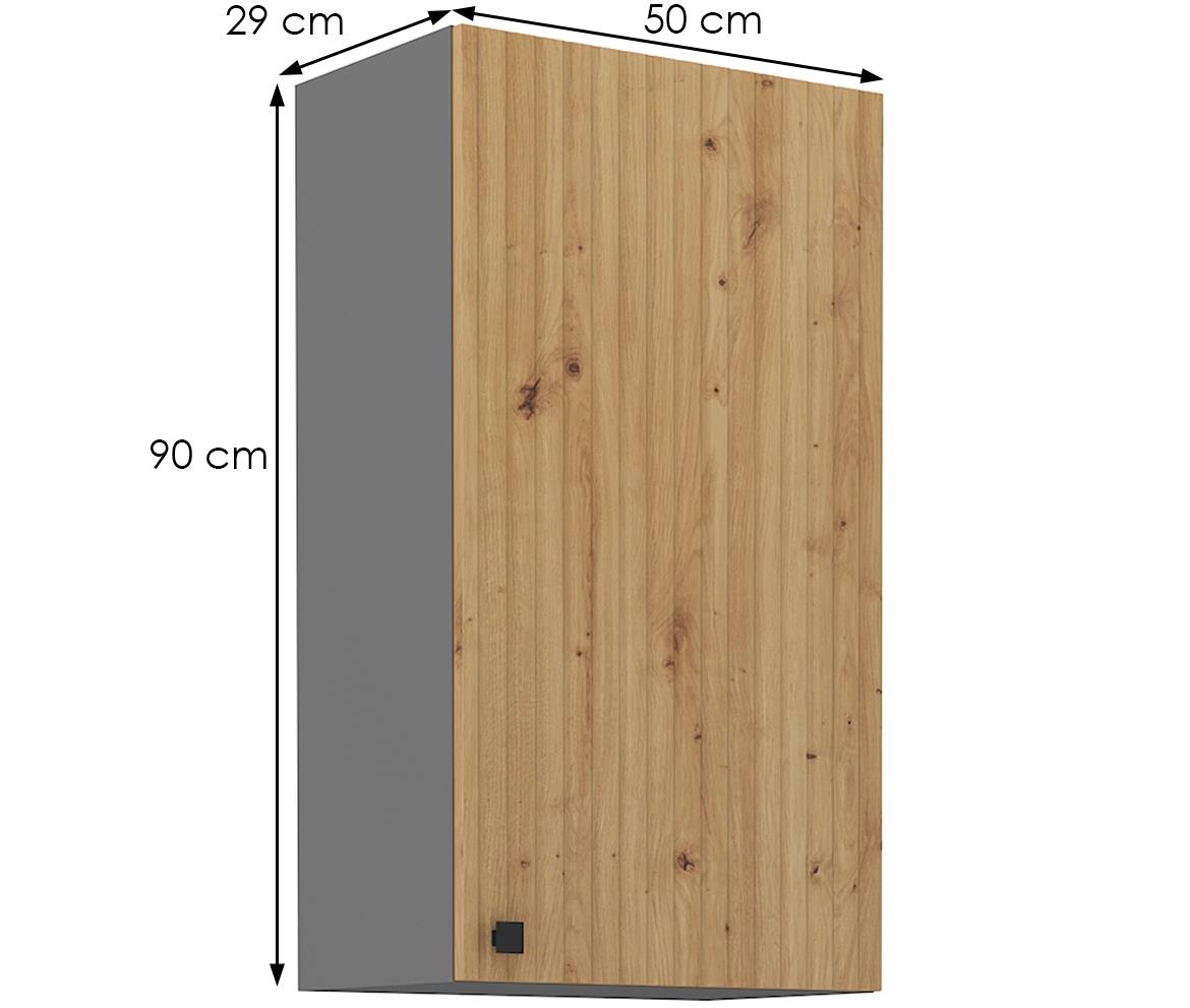 Ava 50g-90 1f kuhinjski element 1 vrata 50x29x90 cm natur (artisan hrast)/sivi