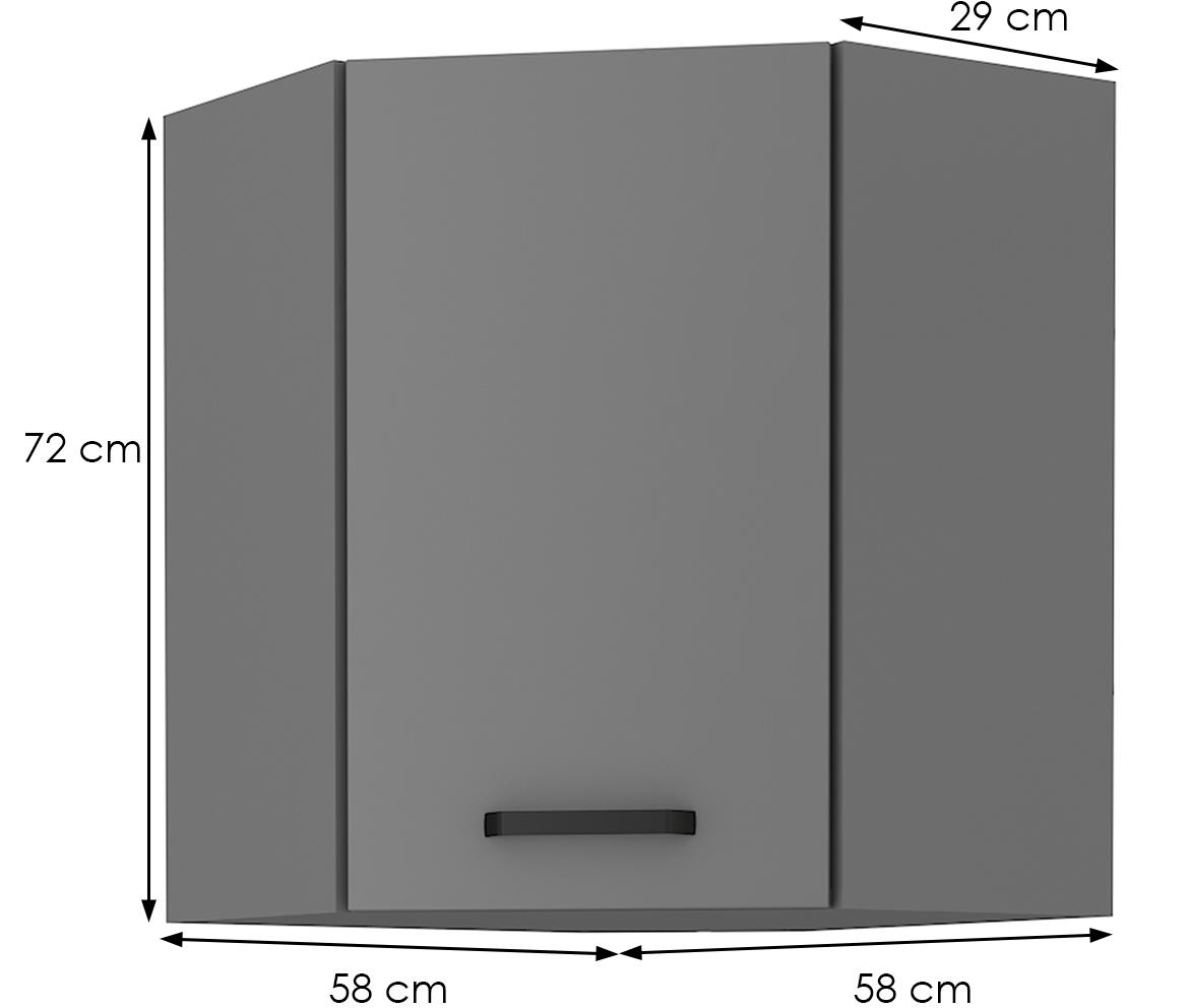 Nessa 58x58 gn-72 1f ugaoni kuhinjski element 1 vrata 58x29x71,5 cm tamno sivi