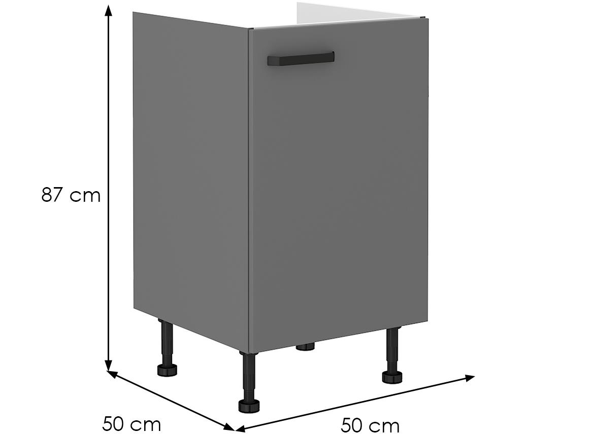 Nessa 50zl 1f bb baza za sudoperu 1 vrata 50x50x87 tamno siva