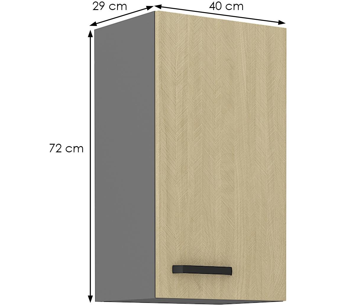 Scandi 40g-72 1f kuhinjski element 1 vrata 40x29x71,5 cm natur/tamno sivi