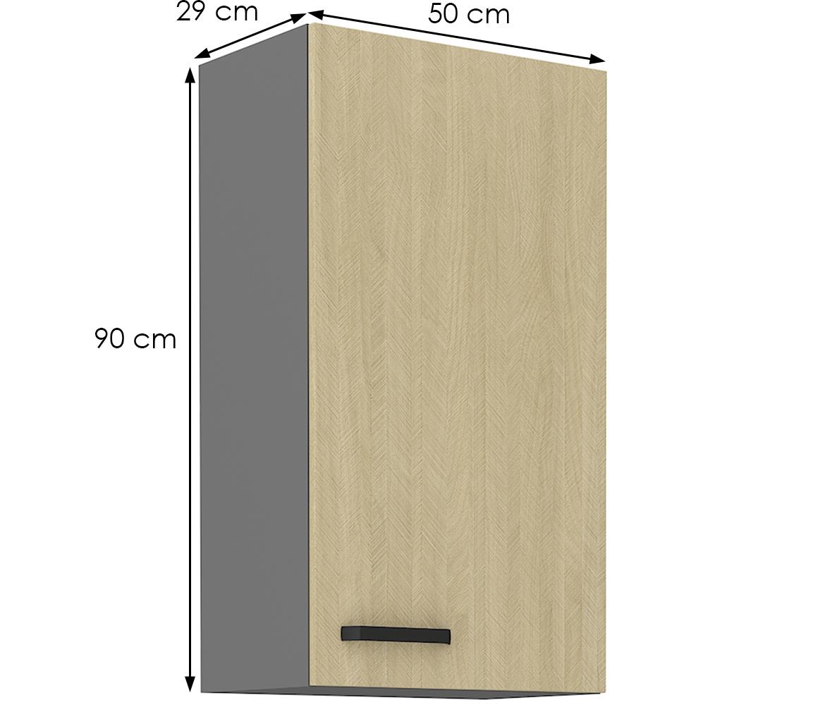 Scandi 50g-90 1f kuhinjski element 1 vrata 50x29x90 cm natur/tamno sivi